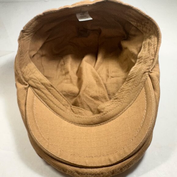 Vintage-Inspired Tan Newsboy Men's Cap Lightweight Ventilation Eyelets Heritage - Picture 6 of 7